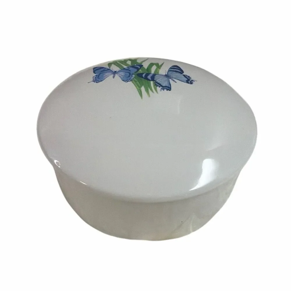 FTD Inc Collectible Blue Butterfly Accented Trinket Powder Dish Blue Butterflies